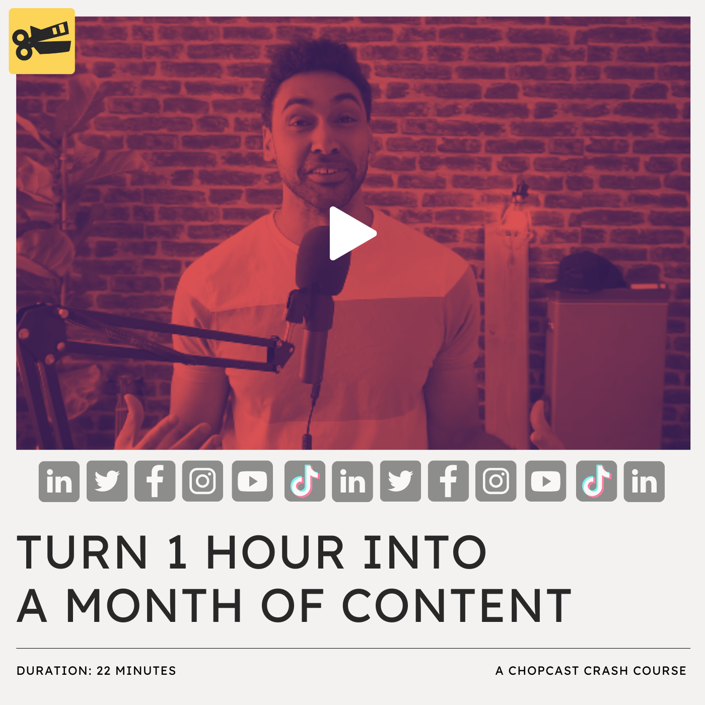 crash course - turn 1 hour into A month of content crash course - turn 1 hour into A month of content