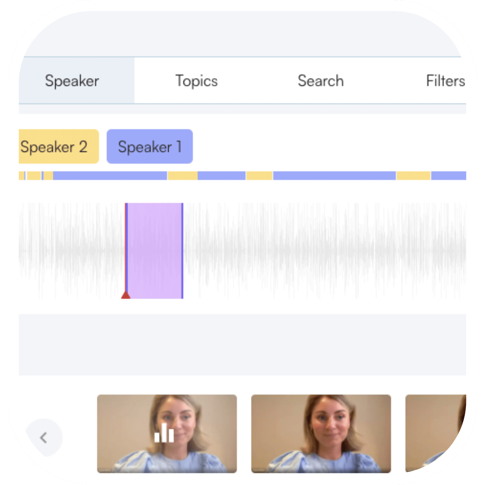 create clips based on speaker